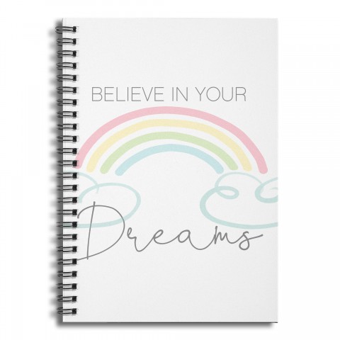 Believe in Your Dreams 6x8 Ruled Spiral Notebook