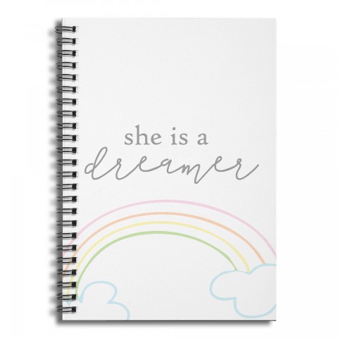 She is a Dreamer 6x8 Ruled Spiral Notebook