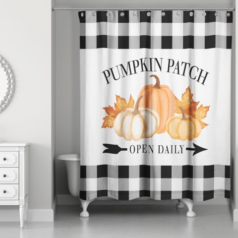 Pumpkin Patch Open Daily 71x74 Shower Curtain