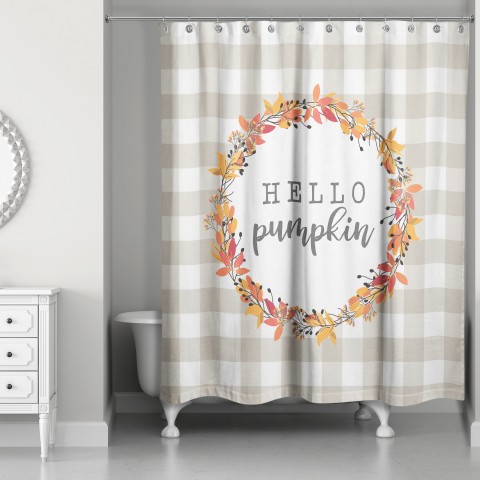 Hello Pumpkin 71x74 Shower Curtain