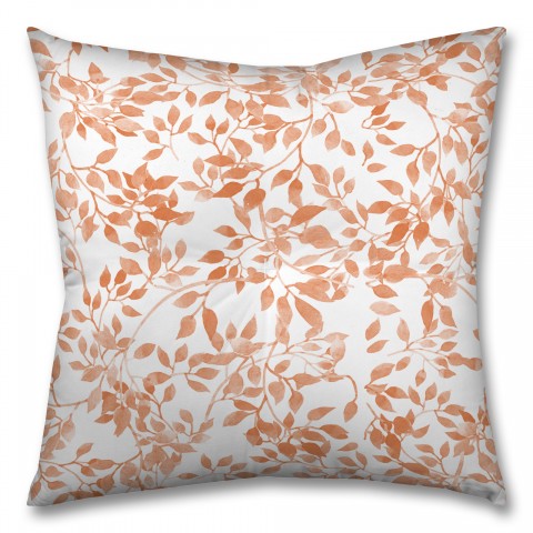 Orange Watercolor Leaves 26x26 Tufted Floor Pillow - Square