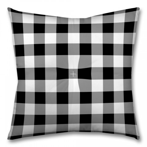 Black Bufflo Check 26x26 Tufted Floor Pillow - Square