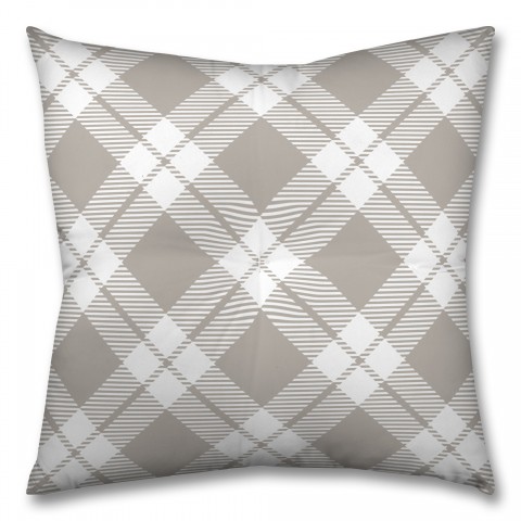 Gray Plaid 26x26 Tufted Floor Pillow - Square