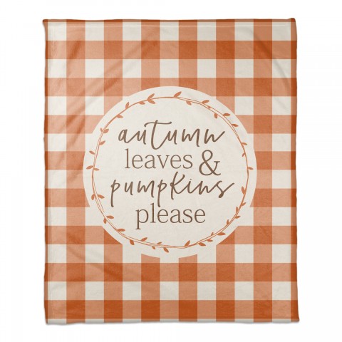 Autumn Leaves and Pumpkins Please 50x60 Coral Fleece Blanket