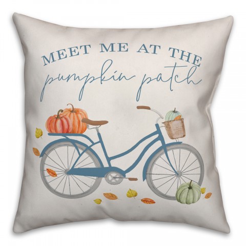 Pumpkin Bike 18x18 Spun Poly Pillow