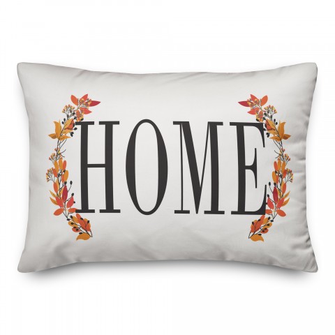 Home Wreath 14x20 Spun Poly Pillow