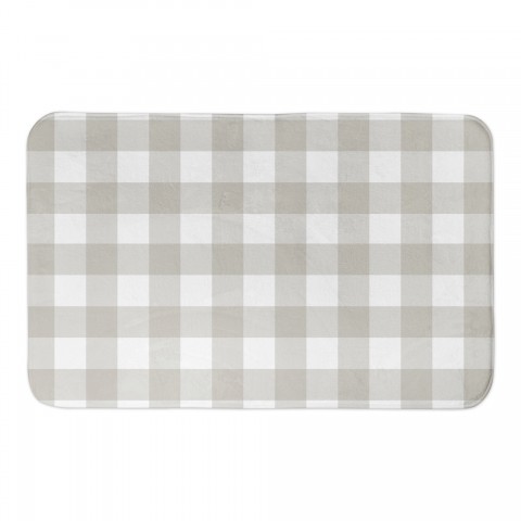 Beige Buffalo Check 34x21 Bath Mat