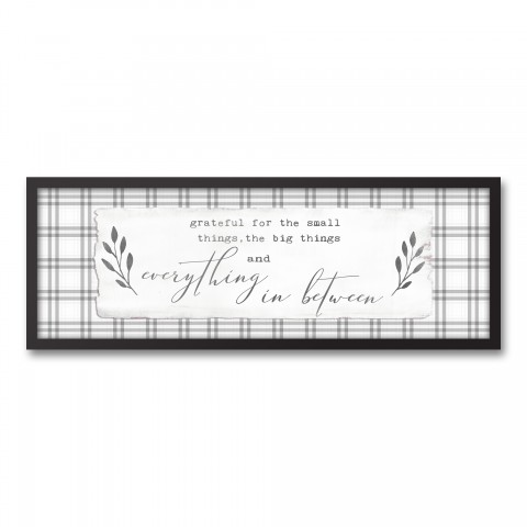 Grateful for All Things 12x36 Black Framed Canvas