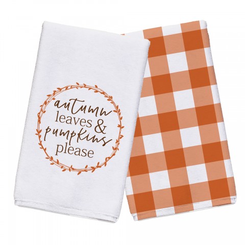 Autumn Leaves and Pumpkins Please Textiles Collection