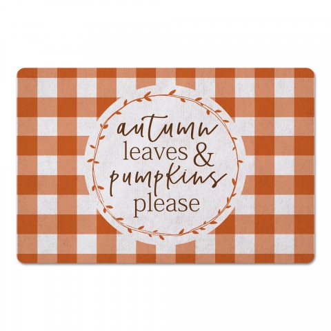 Autumn Leaves and Pumpkins Please 27x18 Floor Mat