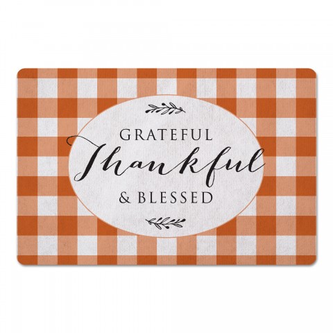 Garteful Thankful Blessed 27x18 Floor Mat
