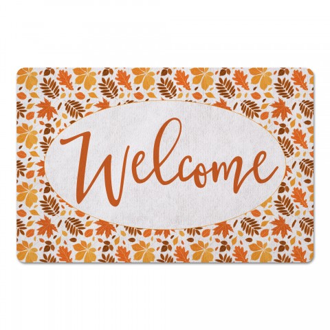 Welcome Autumn Leaves 27x18 Floor Mat
