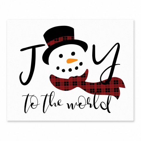 Joy to the World Snowman 8x10 Tabletop Canvas