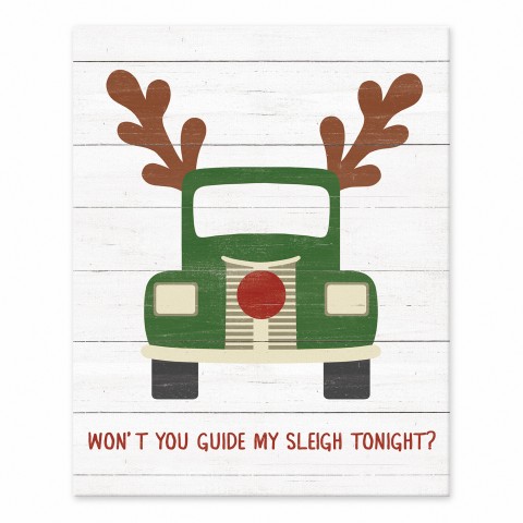 Antlers Truck 8x10 Tabletop Canvas