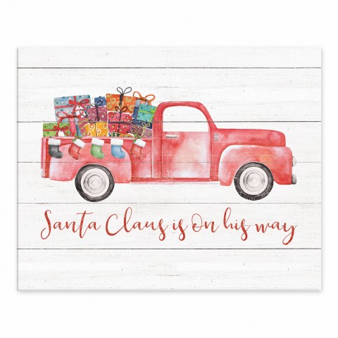 Santa Claus is On His Way 8x10 Tabletop Canvas