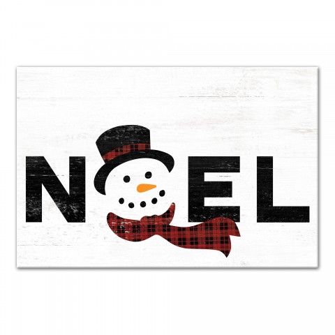 Noel Snowman 12x18 Canvas Wall Art