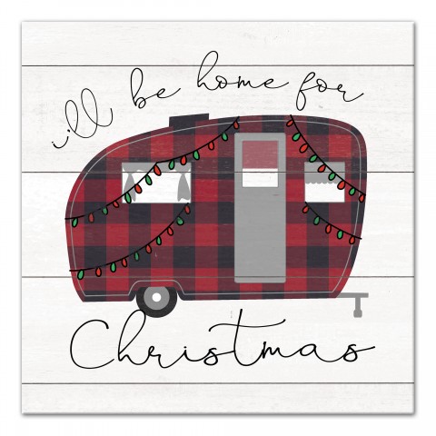 Christmas Camper 16x16 Canvas Wall Art