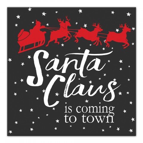 Santa Claus is Coming to Town 16x16 Canvas Wall Art