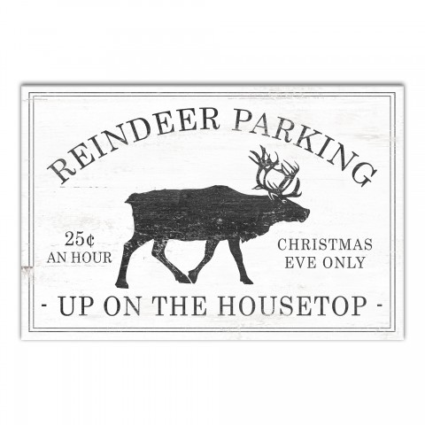 Reindeer Parking 18x24 Canvas Wall Art