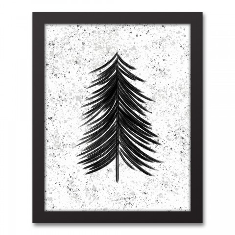 Bottle Brush Tree 11x14 Black Framed Canvas