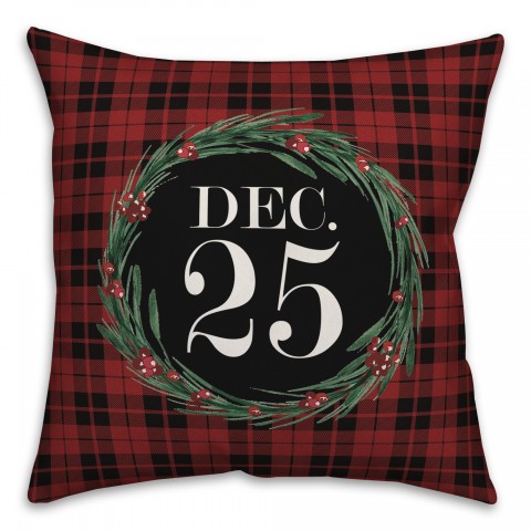 Dec. 25 18x18 Spun Poly Pillow