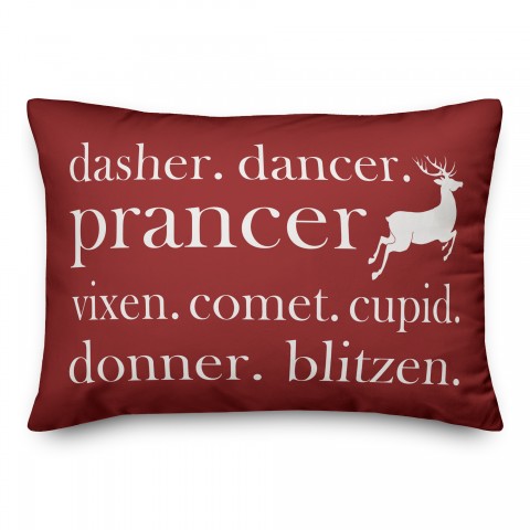 Reindeer Names 14x20 Spun Poly Pillow