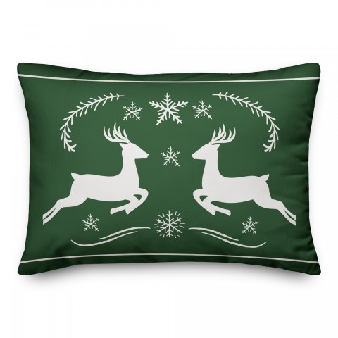 Snowflake Reindeer 14x20 Spun Poly Pillow
