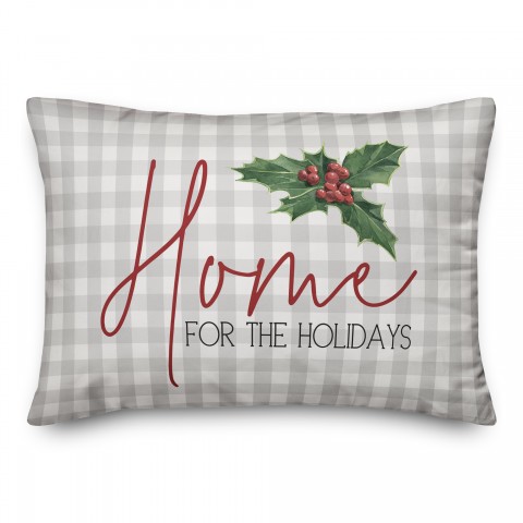 Plaid Home for the Holidays 14x20 Spun Poly Pillow