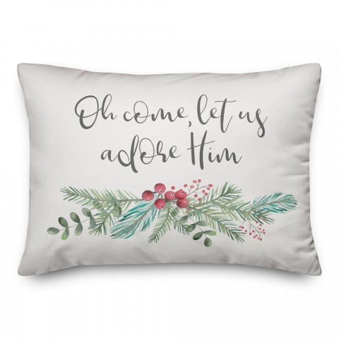 Let Us Adore Him 14x20 Spun Poly Pillow
