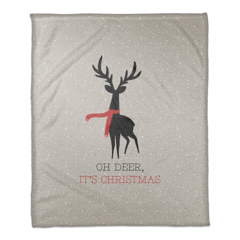 Oh Deer It's Christmas 50x60 Coral Fleece Blanket