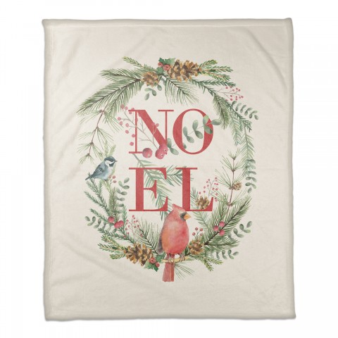 Noel Wreath 50x60 Coral Fleece Blanket