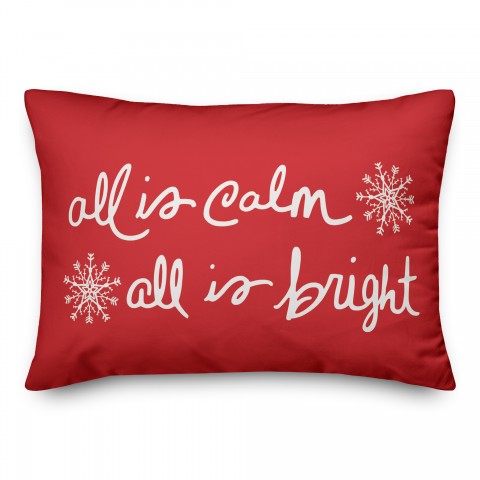 All is Calm All is Bright 14x20 Spun Poly Pillow