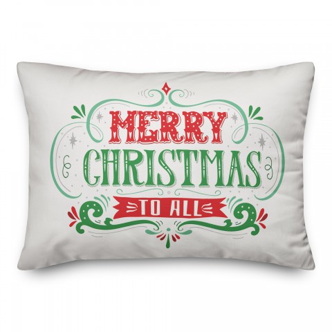 Merry Christmas to All 14x20 Spun Poly Pillow