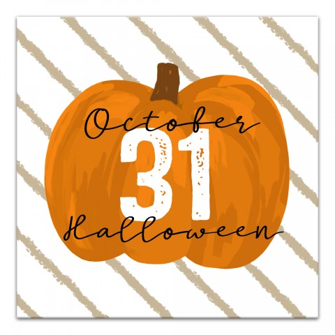 October Pumpkin 20x20 Canvas Wall Art