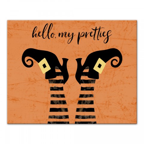 Orange Witch Legs 16x20 Canvas Wall Art