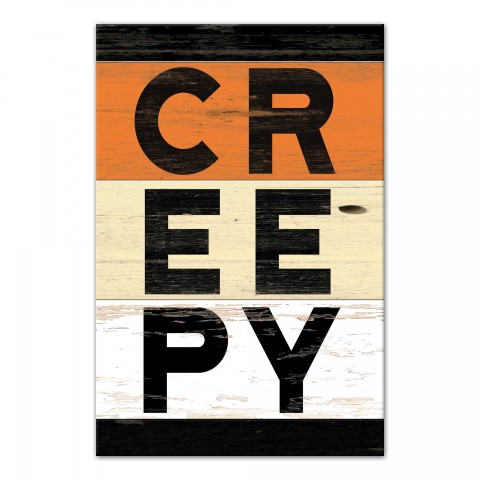 Creepy Wood Slats 12x18 Canvas Wall Art