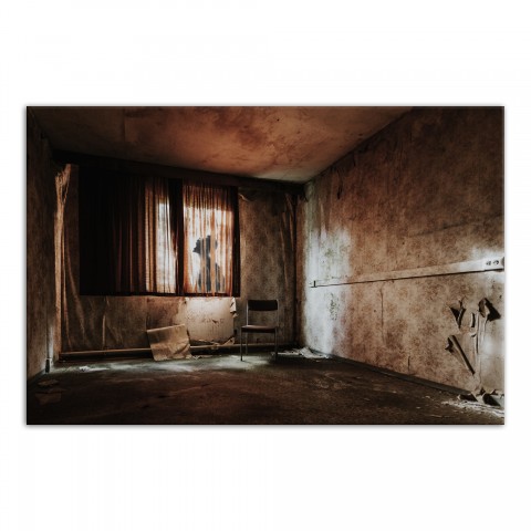 Creepy Hotel Room 12x18 Canvas Wall Art
