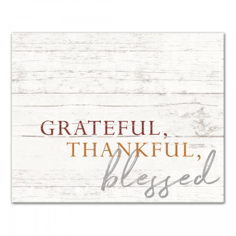 Grateful Thankful Blessed 16x20 Canvas Wall Art