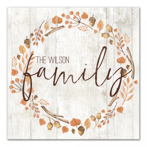 Fall Family Personalized 16x16 Personalized Canvas Wall Art