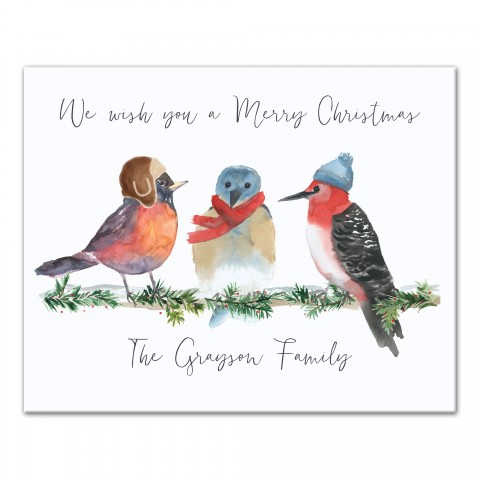 Winter Birds Personalized 16x20 Personalized Canvas Wall Art