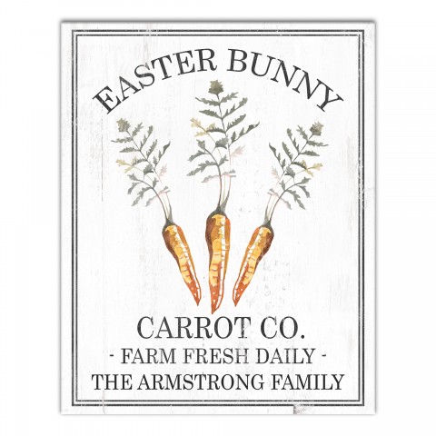 Easter Bunny Carrot Co. Personalized 16x20 Personalized Canvas Wall Art