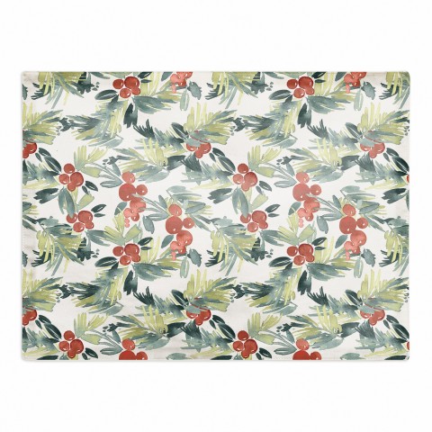 Watercolor Holly 18x14 Poly Twill Placemat