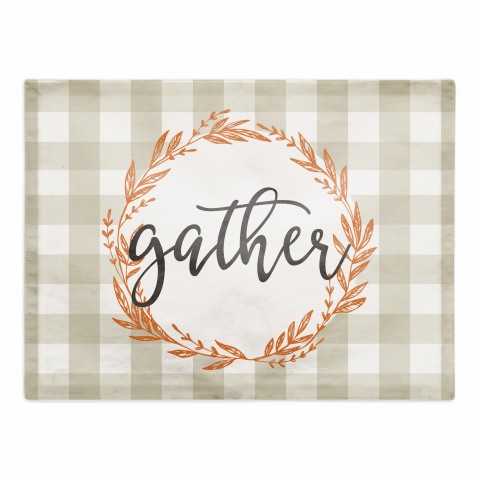 Gather Wreath Buffalo Check 18x14 Poly Twill Placemat