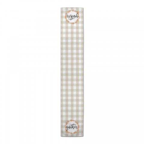 Gather Wreath Buffalo Check 16x72 Poly Twill Table Runner