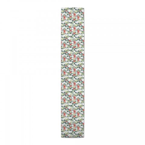 Watercolor Holly 16x90 Poly Twill Table Runner