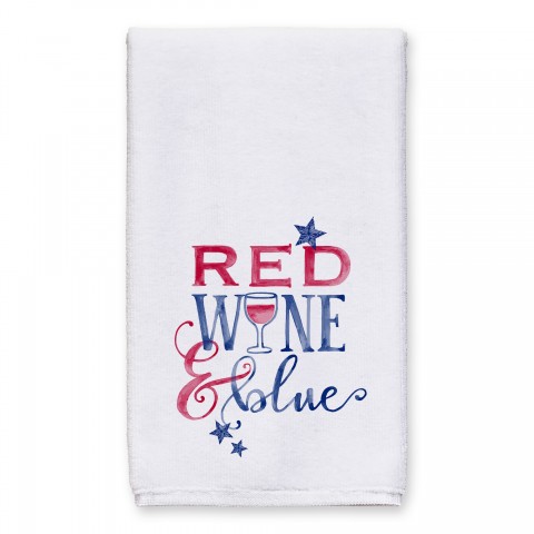 Red Wine & Blue Watercolor 16x25 Towel