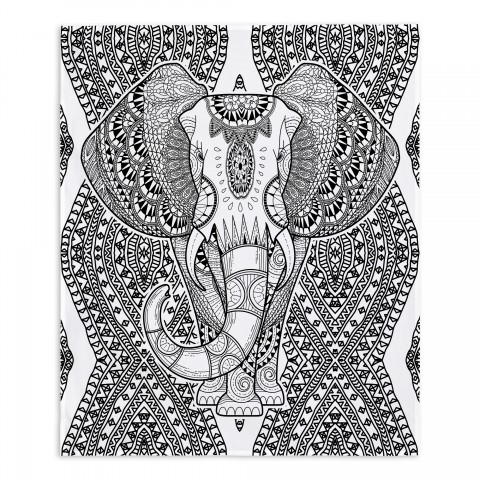 Black and White Elephant 50x60 Tapestry