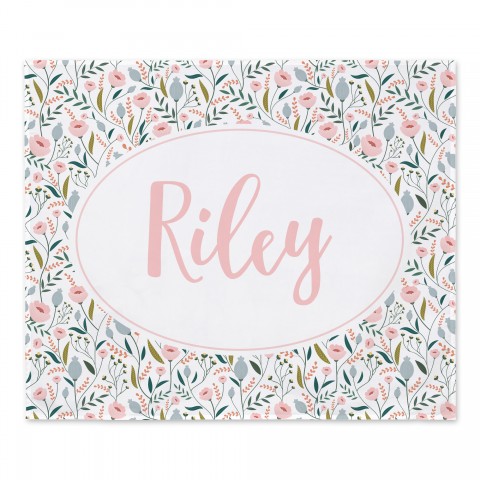Boho Floral Personalized 50x60 Personalized Tapestry