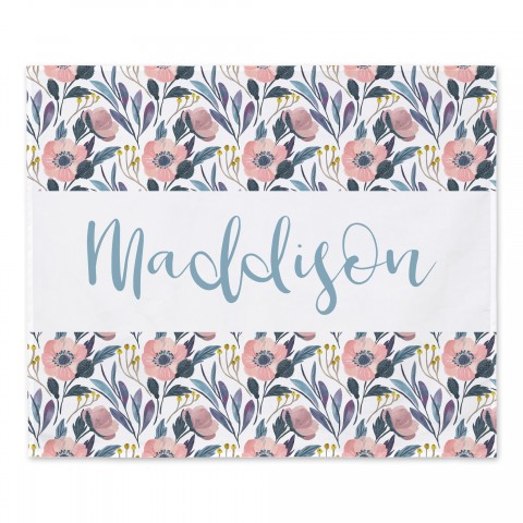 Patterned Floral Personalized 50x60 Personalized Tapestry