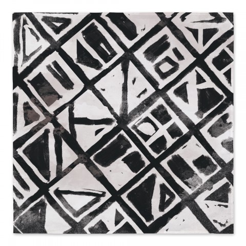Black and White Geo Pattern 57x57 Tapestry